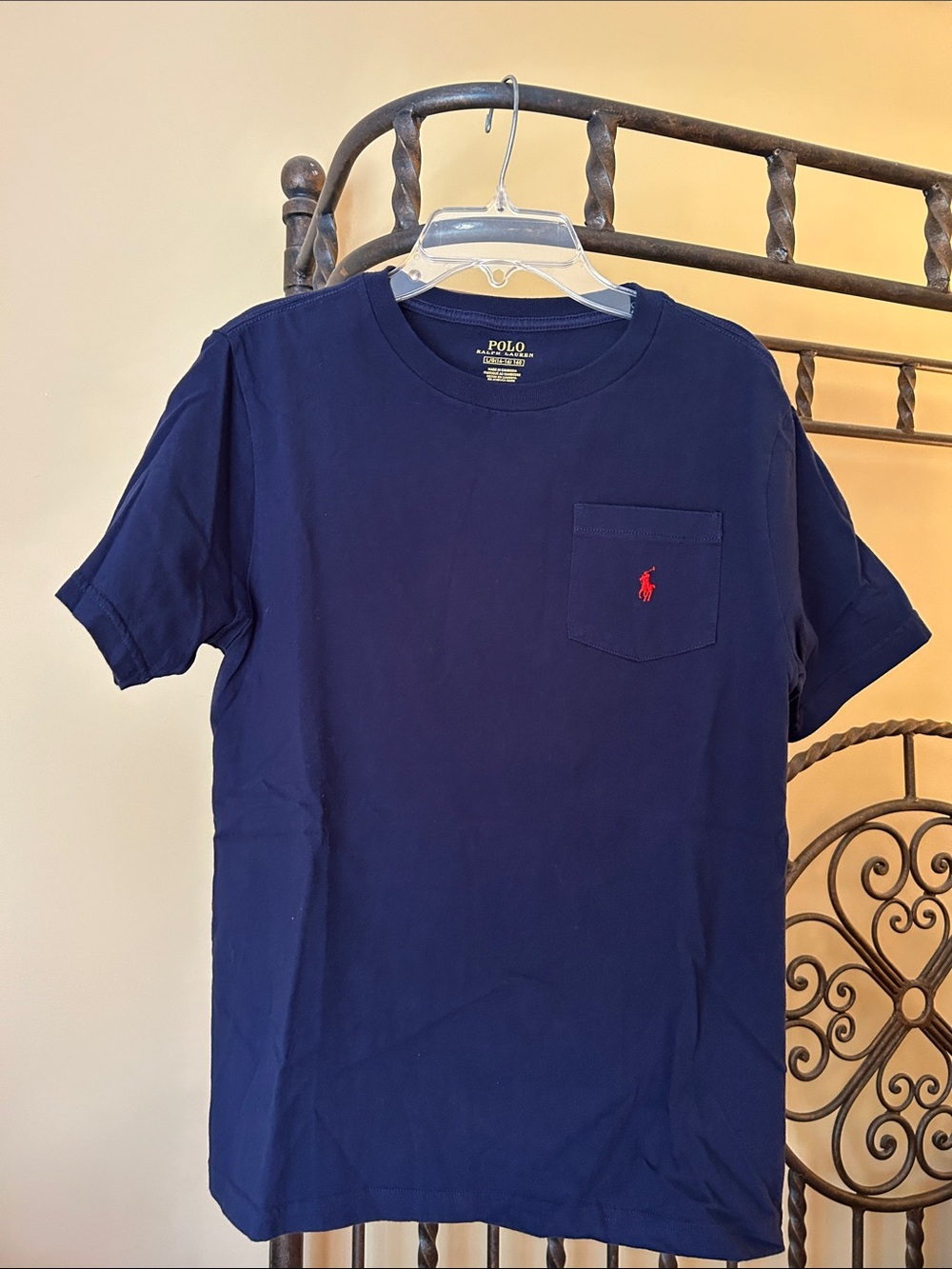 Polo by Ralph Lauren Navy Short Sleeve Pocket Tee with Red Pony